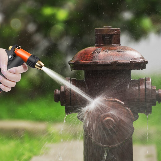 Orichi household hose high-pressure car wash water gun telescopic spring water pipe nozzle set H3+ connector + 15m spring pipe