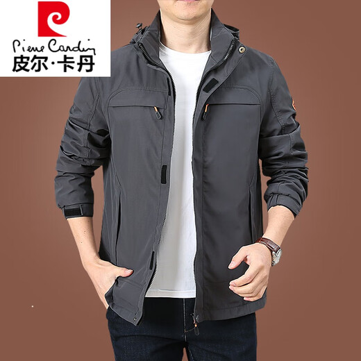 Veste de veste pour hommes de Pierre Cardin pour hommes printemps et automne veste décontractée en 2025 Nouveau style. Men's Automne Top TricoT 9898 Military Green Amovable Hat-no Prix supplémentaire plus Velvet 6xl 205 Spécifications (225jin [Jin est égal à environ 0,5 kg]))