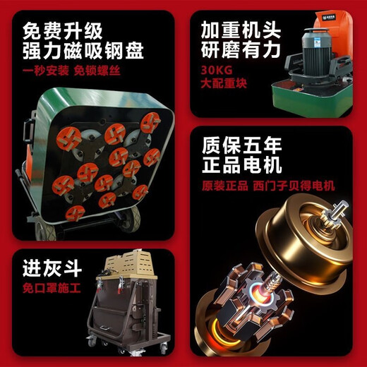 Shengxinhui Floor Grinding Machine Cement Grinding Machine Concrete Renovation Curing Polishing Machine Paint Removal Epoxy Dust-free Grinding Machine 728 Driver Frequency Converter Self-Performance Model 15KW 380V