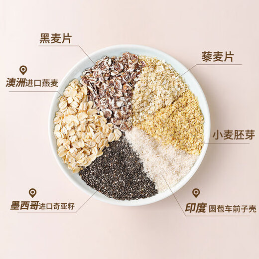 西麦奇亚籽混合谷物燕麦片880g即食代餐营养无添加蔗糖早餐食品 880g/桶*2