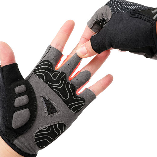 CAVALRY Bicycle Half Finger Gloves Summer Men's and Women's Road Bike Mountain Bike Cycling Shock Absorbing Breathable Cycling Equipment Black Orange L
