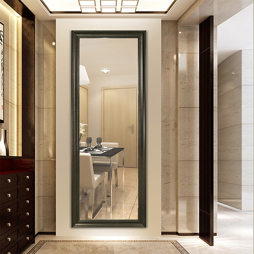 [New product delivery package installation] Four-bedroom house, solid wood full-body mirror, floor-standing mirror, fitting mirror, Chinese bedroom, household wall hanging dressing mirror, wall hanging mirror, Red Walnut 600mm*1650mm