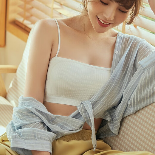 Yu Zhaolin Tube Top Beautiful Back Suspender Underwear Female Student Small Breast Push Up Bra Wrapping the Breasts with Bottoming Anti-exposure Vest 602 One Size White 1 Piece One Size (80-130Jin Jin is equal to 0.5kg)