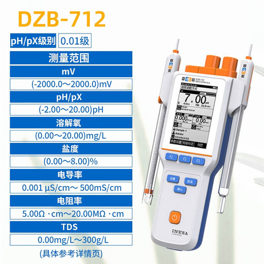 上海雷磁DZB-712F DZB-718/F便携式多参数水质分析仪pH/pX/电导/溶解氧 DZB-712便携式多参数