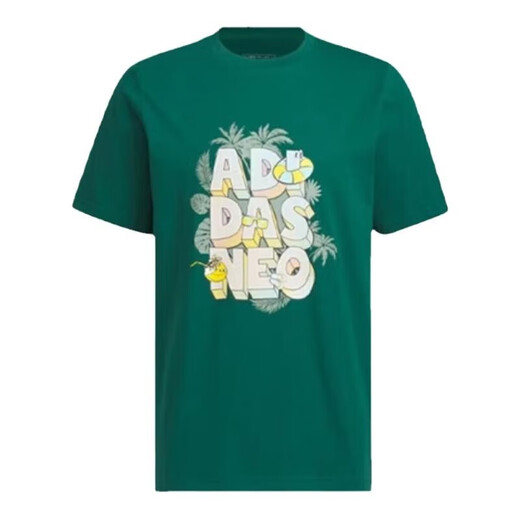 Adidas Neo Camiseta de cuello redondo para hombres y mujeres de manga de manga corta Neo