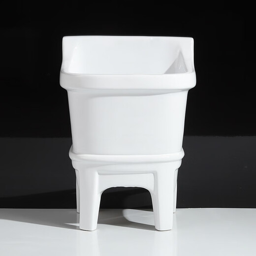 Shiyidi mop pool ceramic mop pool high feet four-legged mop pool outdoor balcony floor mop basin pool with overflow 44CM 23cm super high feet manual drain