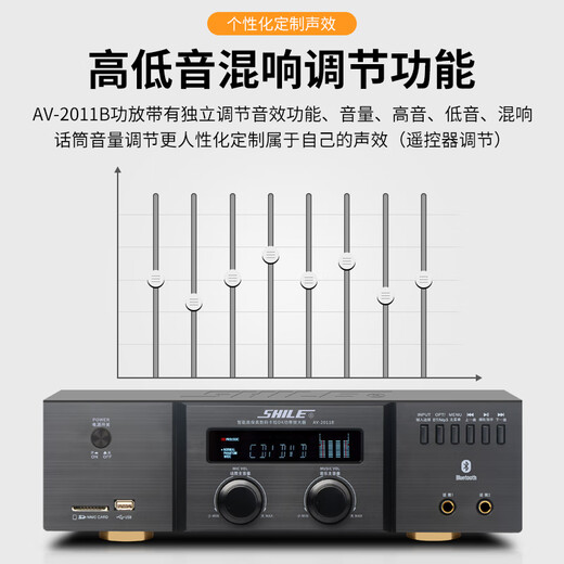 SHILE AV-2011B professional KTV stage audio and static amplifier conference room shop home karaoke audio amplifier
