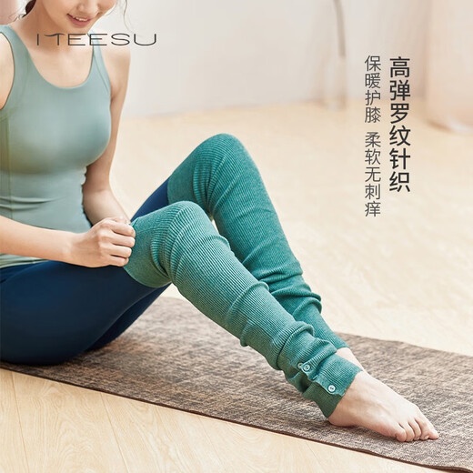 Meesu new autumn yoga socks for women, open toe warm knee pads, long tube mid tube leg guards, sports non-slip Pilates socks, starry sky black, with silicone anti-slip particles, one size fits all