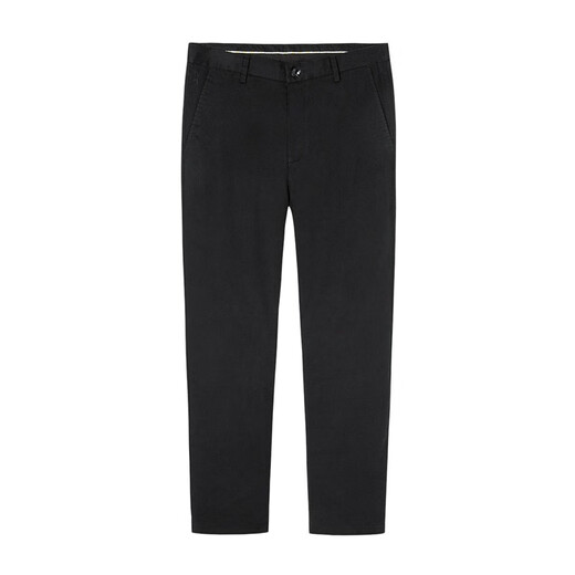 Bailando con el lobo [Funcionamiento de algodón cómodo] Campeador informal Mid-Wisting Stretch Cómodos Pantalones de hombres versátiles 001 Negro 32