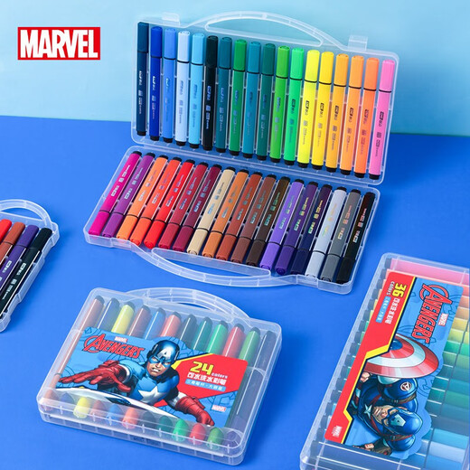 Disney 12-Farben Dreieck Stange Aquarell Stift Kinderwaschbar dicke Pole leicht zu halten Pinselstudentische Malerei Schreibwarenspielzeug Marvel DM20655-2A