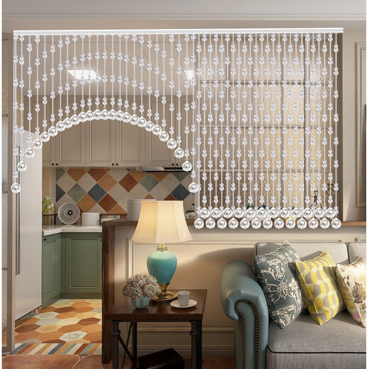 Xiangshangge crystal gourd bead curtain bedroom door curtain partition porch aisle living room toilet toilet balcony no hole drilling 21 arc shapes (suitable for 0.6-0.8 meters wide)