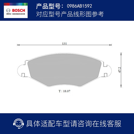 Bosch (BOSCH) brake front plate Peugeot 206207 Cross 207 Half-end 207 Citroen C2C2Cross AB1592