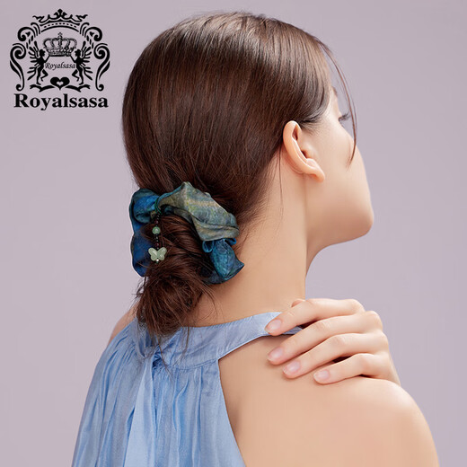 Royal sasa royal salsa hair accessories dark satin artistic head flower high-end sweet niche handmade large intestine hair ring