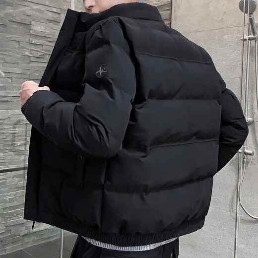 
Jeanswest cotton coat men's cotton jacket short winter thickened jacket men's cotton jacket bread jacket middle-aged and young winter men's trendy and versatile C136-8228-Black XL (130-140Jin [Jin equals 0.5 kg])