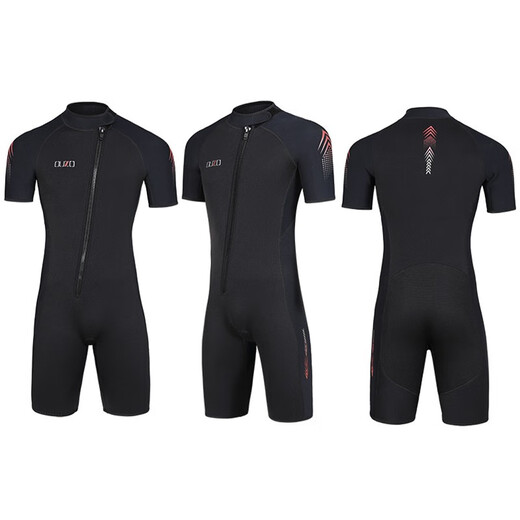 OUZO wetsuit men's 3mm warm and cold-proof one-piece outdoor surfing and snorkeling wetsuit 5mm thickened women's winter swimsuit 5MM men's long-sleeved trousers BCM5027 S