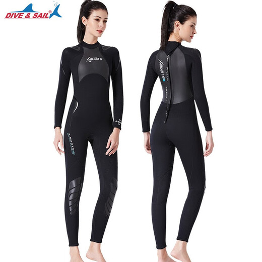 Gumunidaifu thickened warm wetsuit gelcoat winter swimming swimsuit one-piece long-sleeved surfing snorkeling waterproof mother 19491 men's 1 point 5MM S S