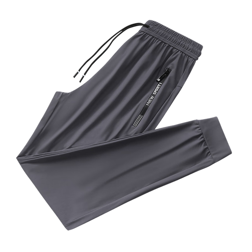 
Zuosik casual pants men's ice silk pants 2024 new summer thin ice silk quick-drying pants men's slim sports pants summer 724 dark gray-flat feet 5XL