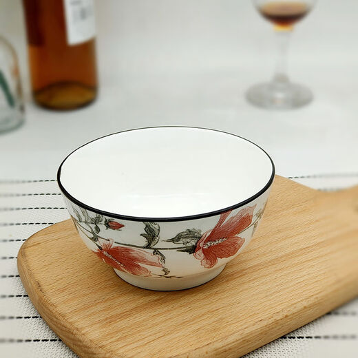 CLCEY10个装景德镇家用饭碗 陶瓷吃饭碗小碗创意米饭碗微波炉用SN1585 4.5(英寸)欧式碗10个装 95英寸家和万事兴