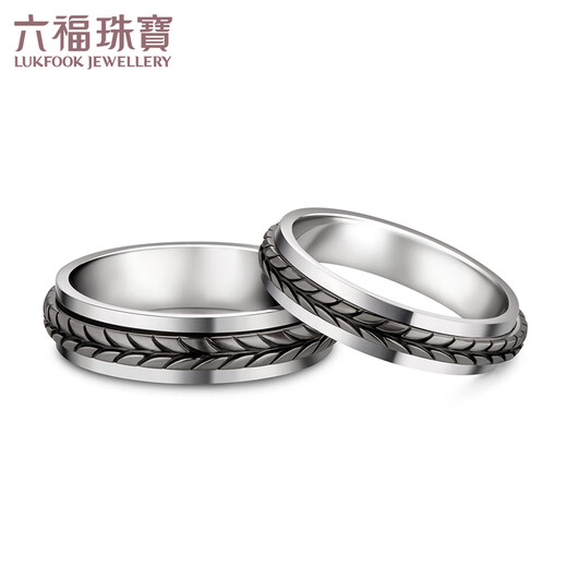 
Luk Fu Jewelry Platinum 950 Grass Pattern Platinum Ring Couple Ring Single Closed Ring Price EFT1P4C0103 No. 12-5.25g (including labor cost 698 yuan) Women's model