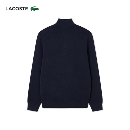 LACOSTE French crocodile men's wearable solid color wool sweater sweater zipper stand collar jacket | AH1955 166/navy blue regular M 4