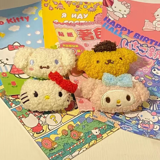 
[Dragon Girl] HelloKitty Brooch Melody Sanrio Student Girls Heart Hairpin Dual-purpose Girls Bag Clothing Accessories Kt Cat +kt Cat
