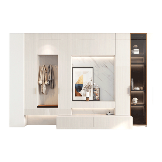 Bai De Sheng Whole House Customized Customized Wardrobe Modern Simple Solid Wood Swing Door Wardrobe Customized Light Luxurious Wardrobe Customized Bedroom Living Room Bedroom Space Customized Yuan/square meter (calculated based on projected area)