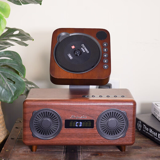 THINKYA A6 CD player retro all-in-one CD player speaker record CD player Bluetooth desktop wooden audio