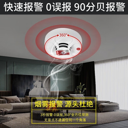 立可安 立可安科技烟雾报警器3c认证烟感器消防专用火灾报警器无线烟感感应报警器 828独立烟感经济款