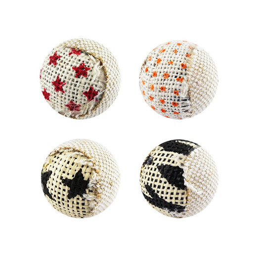 Tian Tian Cat Pet Cat Toys Cat Supplies Set Canvas Ball Kitten Toys 4 Sets