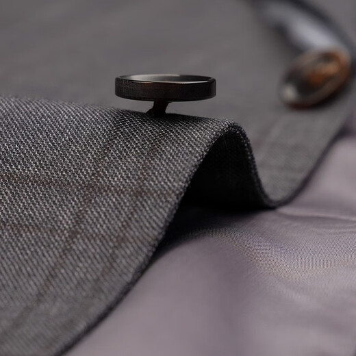 Blue Leopard (LAMPO) Wool Autumn and Winter Business Suit Suit Men's Plaid Suit Suit High-end Suit Top Dark Gray 50 (175/100) C