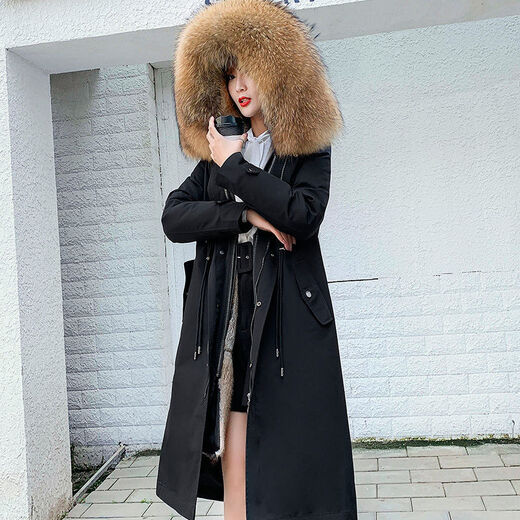 SOEM vison entier 2025 nouvelle veste à tarte doublure en fourrure de vison femme vison vert mi-long manteau de fourrure détachable manteau coque blanche + doublure de couleur claire mi-longueur M