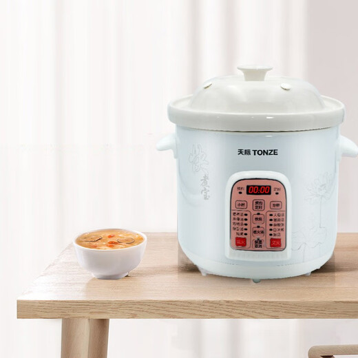 Tianji (TONZE) large capacity electric stew pot 6.8L ceramic fully automatic heat preservation timer soup cooking porridge pot electric casserole household commercial extra large size 68MD 6~15 people 6.8L
