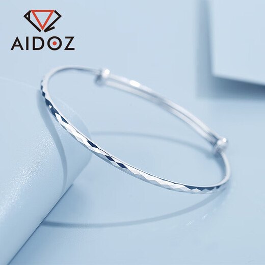 Aido Diamond Platinum Bracelet for Women pt950 Platinum Geometric Section Push-Pull Adjustable Gift for Mom (Customized) About 25 Grams Push-Pull Adjustable If the Weight Is More, Refund the Less