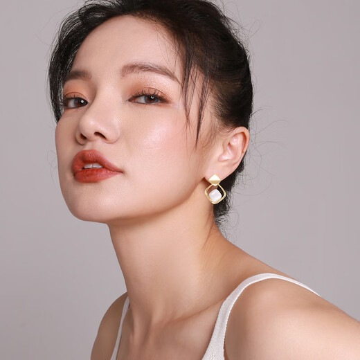 Qlady geometric temperament earrings women's fashion 925 silver needle light luxury earrings birthday gift for girlfriend and wife