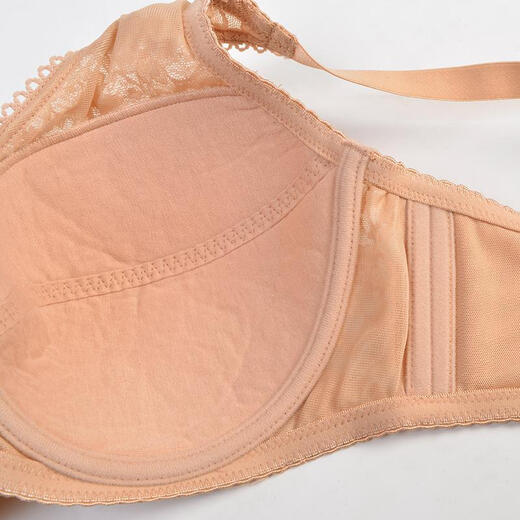 Hua Yan Qiao Nu Zi Lan Underwear SW7373 Bra Side-retraction Adjustable Thin Cup Large Bra Apricot Skin 80C