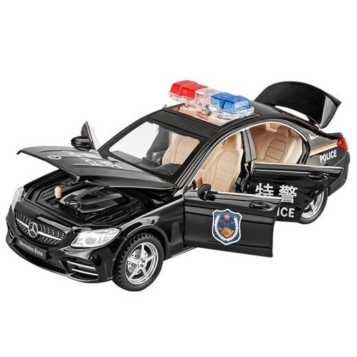 卡威合金车模警车玩具儿童玩具车男孩警察车回力小汽车 公安