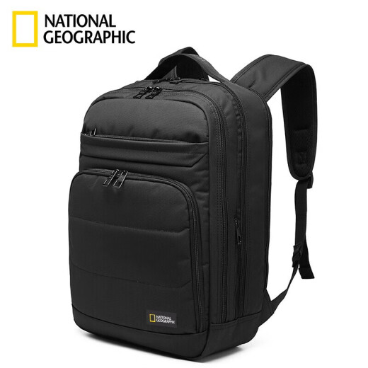 National Geographic Backpack Men's 15.6-inch Computer Bag Business Casual Backpack Large Capacity Water-Repellent School Bag Black