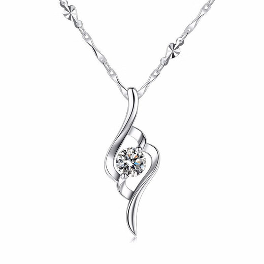 Farcoko Cupid Necklace Women's Clavicle Chain Moissanite Pendant Birthday Gift for Girlfriend and Wife White Diamond (Inlaid with 50 Points High Quality Moissanite)