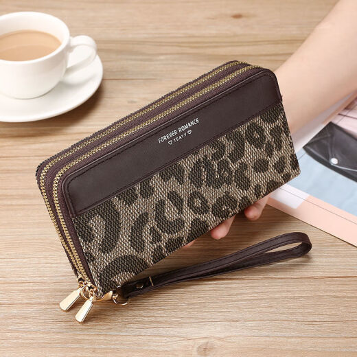KUQIDAISHU Women's Clutch Bag 2025 Summer New Fashion Print Large Capacity Double Zipper Casual Versatile Women's Clutch Bag - Floral Letter Light M