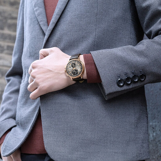 CITIZEN Eco-Drive Multi-function Automatic Time Adjustment Leather/Steel Strap Business Casual Fashion Men's Watch for Your Boyfriend AT8113-12H