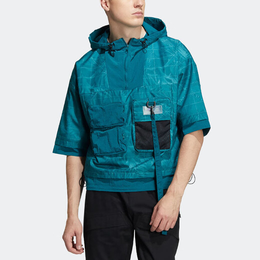 Adidas Siscutirshirt para hombres 2024 2024 Spring y otoño Autum a prueba de viento Sportswear Breatable Casual Chaqueta media Pulter de cremallera HE9 HE9928 Duck Green M