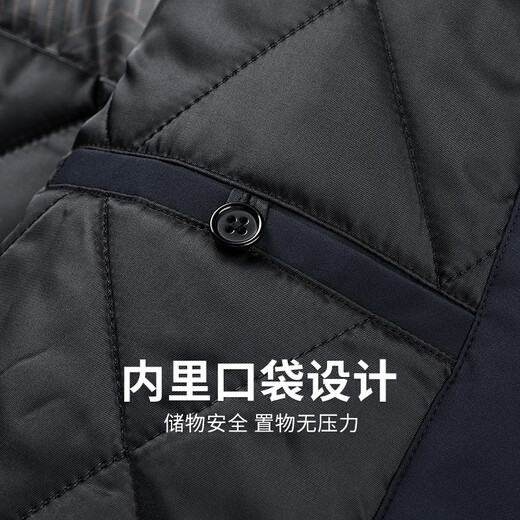 Dances with Wolves Cotton Lined Hooded Jacket Men's 2025 Autumn and Winter New Windproof Anti-wrinkle Warm Men's Jacket 1078 Navy Blue 101 L (175)