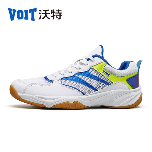 Walter table tennis shoes summer single mesh breathable men's low-top shock-absorbing running shoes non-slip wear-resistant badminton competition sports shoes white blue 988AT 35