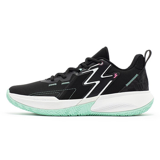 361 basketball shoes men's shoes BIG3 TEAM autumn breathable practical wear-resistant shock-cushioning training professional basketball shoes school season Obsidian black/Haibo blue [Leather face] 45