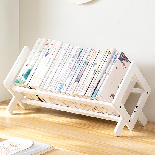 Trojan Desktop Small Bookshelf Storage Rack Office Desk Organizing Living Room Dining Table Countertop Multi-layer Simple Thick Bold Pure Bamboo Brown 52 Long