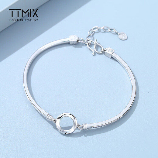 TTMIX fashion platinum bracelet women's pt950 platinum bracelet Möbius strip 5.30g + blue ribbon gift box