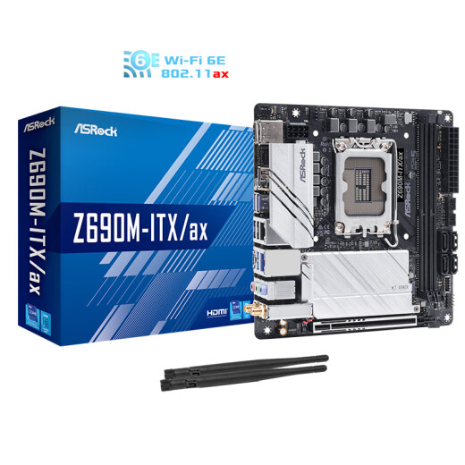 华擎 (ASRock )Z690M-ITX/ax迷你主板 DDR4支持CPU12600KF/14700KF/13600KF（INTEL Z690 /LGA 1700）
