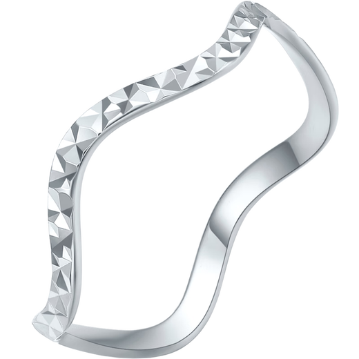 Saturday Fu PT950 platinum ring throbbing female simple wave ring birthday gift B0112595 about 1.18g size 9
