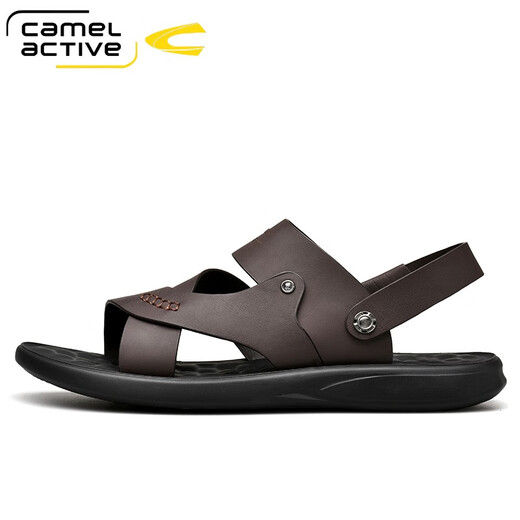 Sandales dynamiques de chameau Sandales en cuir polyvalent en cuir pour les orteils masculins Couche de vache épaisse anti-odor anti-odor et chaussures de plage respirante à double usage 699 marron (taille de chaussure en cuir) 44