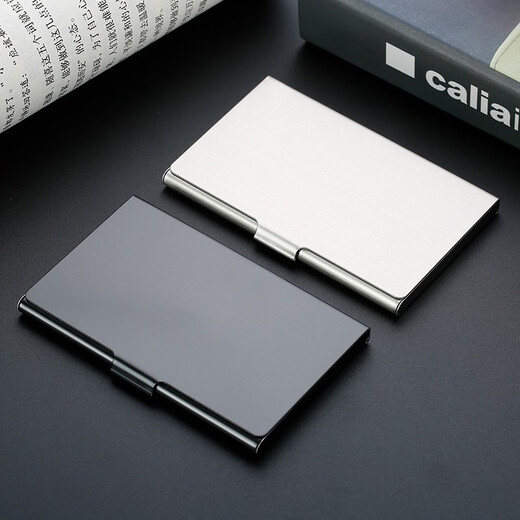 EHRENMANN anti-fingerprint titanium steel business card holder for men and women business fashion ultra-thin metal business card case business card case black
